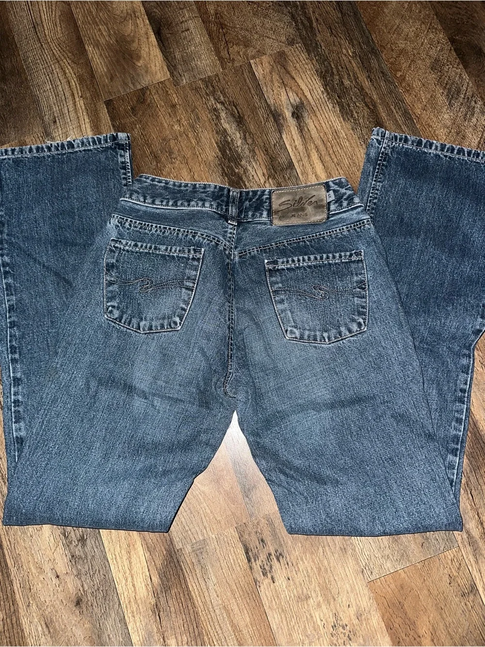 VTG Silver Low-Rise Bootcut Jeans in Faded Blue
